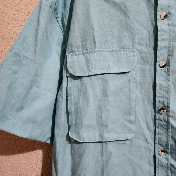 Realtree Aqua blue Short sleeve button down shirt Size XL NWT - Picture 4 of 8